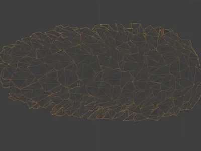 Photorealistic 3D scan of pine conifer cone Low-poly 3D model