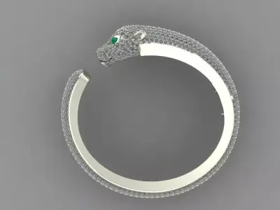 panther lion face diamond  bracelet for woman 3D print Model  3D print model