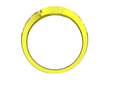 Luxury Curved Pave Gemstone Ring 3D Model for Fine Jewelry  5017 3D print model