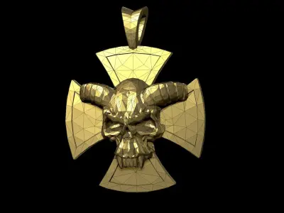 Low-poly Game Ready 3D Model of Maltese Cross DVL Low-poly 3D model