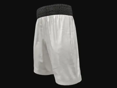 White boxing shorts Low-poly 3D model