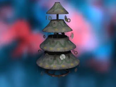 digital scientific Christmas trees 3D model