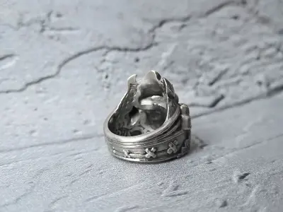  Samurai head mask ring 3d model for 3d printing 3D print model 3D print model