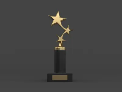 Gold Trophy Cups 3D model get