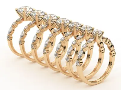 Versailles Diamond Ring 3D print model