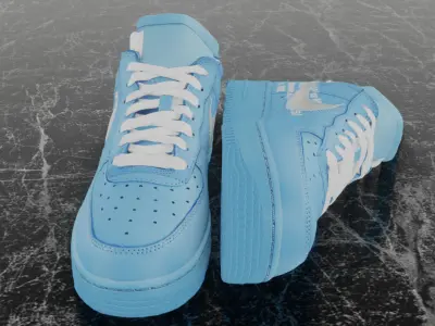 NIKE AIR FORCE X OFF WHITE 3D SHOES Low-poly 3D model
