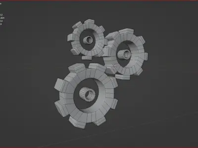 3d model set gear cartoon 3D model