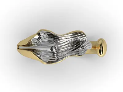 Jewelry ring lily petal 3D print model 3D print model