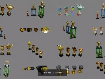 Trophies 3D Model Pack
