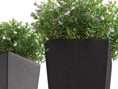 Flower bed in a modern RH pot  ArtDeco Front Patio  3D model