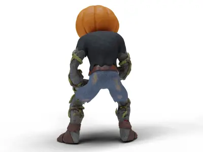 Pumpkin Head Low-poly 3D model
