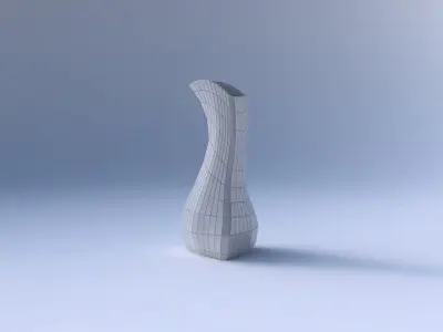 Vase puffy bent triangle with grid plates 3D print model purchase