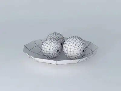 centerpiece three chocolate balls on plate Free 3D model