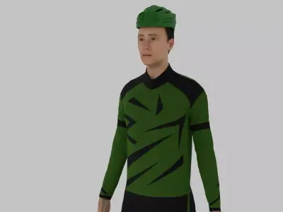 Cyclist Character Low-poly 3D model purchase