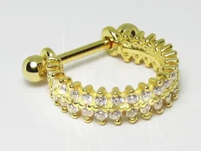 Pac 3 sizes Piercing helix conch tragus double exclusive 3D print model