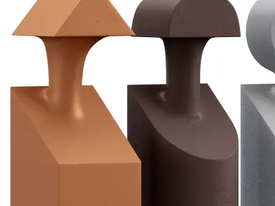 Elysian sculpture with 3 materials 3D model