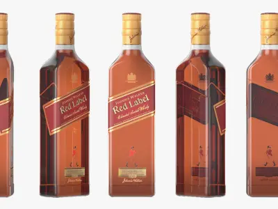 Red Label Whiskey bottle 3D model