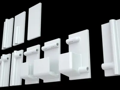 green wall tile set Free 3D model