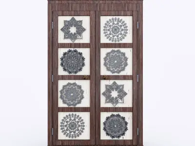 Wardrobe Mandala Dark Fine Wood Free 3D model