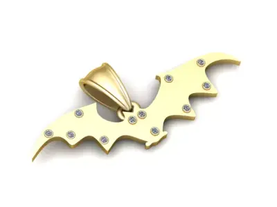 Golden Bat Pendant  3D Printable Model 3D print model