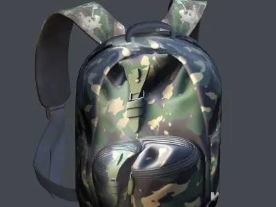 Backpack Camping Generic military human bag storqge baggage Low-poly 3D model