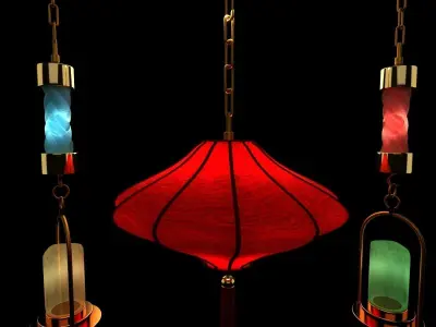 Chinese Red Lantern 3D model buy