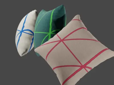 Cushion pillow with stripes Free 3D model