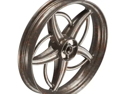 Rusty Cruiser Motorcycle Rim 3D model