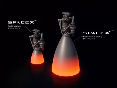 SpaceX Raptor Engine 3D model