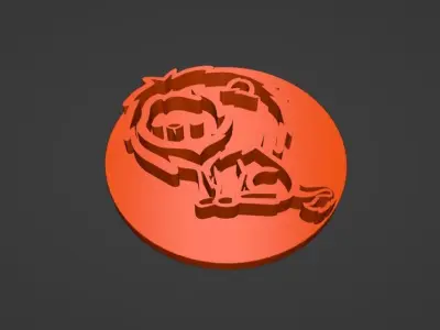 Lion Cookie Stamp and Cutter 3D print model