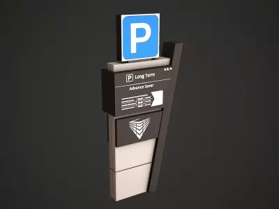 Parking Stand Low Poly Low-poly 3D model