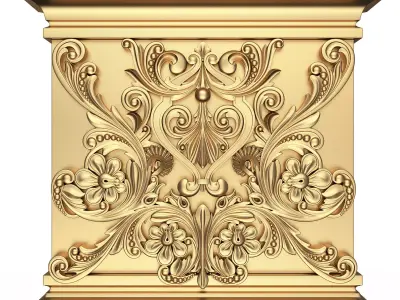 Carved Capital 0901 Low-poly 3D model