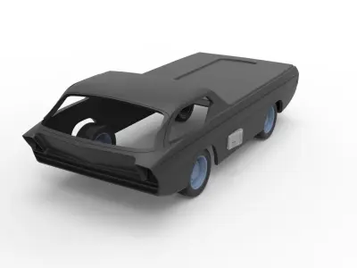 Shell and wheels model Dodge Deora Scale 1 to 24 3D print model