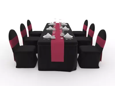 Banquet Table and Chair 141 3D model