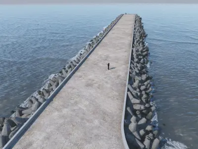 Breakwater 3D -B- Tetrapods 3D model