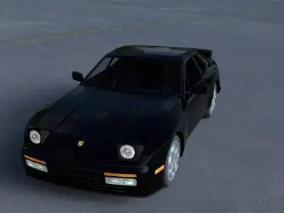 Porsche 944 Turbo with interior HDRI 3D model