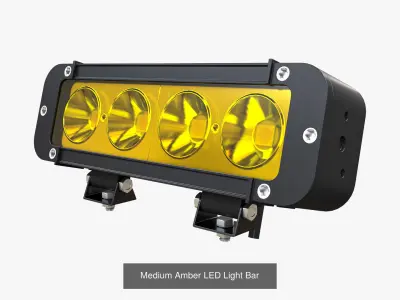 Amber LED Light Bars Collection 3D Model Pack