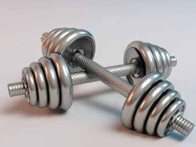 dumbbell pair of dumbbells 3D model