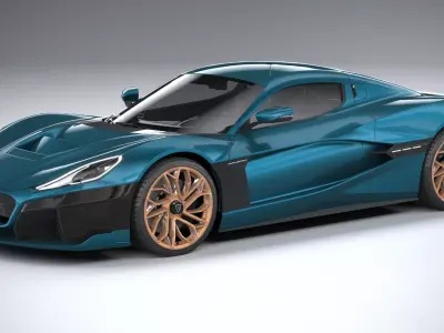 Rimac Nevera 2022 LowPoly 3D model
