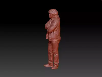 Long hair man 3D print model