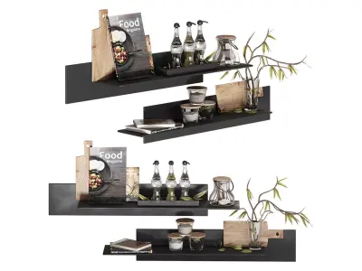 LOUK Shelf black kitchen Decor 3D model