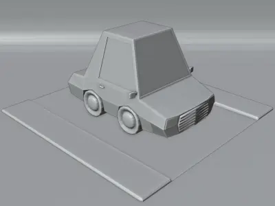 Yellow Car Free low-poly 3D model