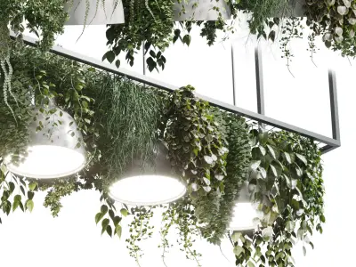 pot light pendant -plant light hanging 08 3D model