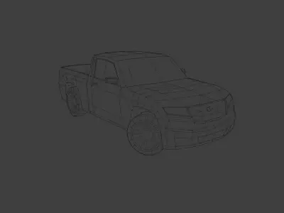 Low Poly Modern Generic Truck Low-poly 3D model