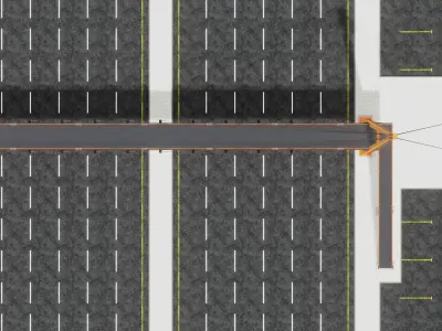 Rope Tension Pedestrian Overpass Type-1 3D model