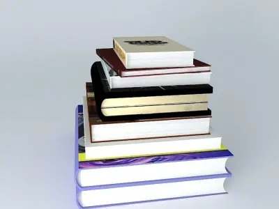 book collection stack of books Free 3D model