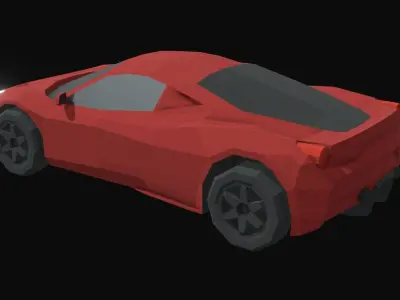 Ferrari 458 Low Poly Low-poly 3D model