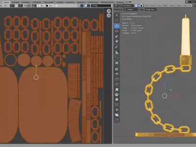 Alphabet C Silver Chain Candleholder 3D Model True 4K PBR Render Low-poly 3D model