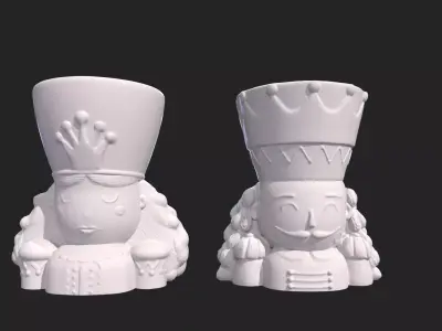 King Queen Flower Planter  3D print model