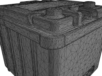 Old Corroded Vehicle Battery Low-poly 3D model